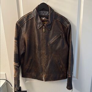 VINTAGE HARLEY DAVIDSON DISTRESSED BROWN JACKET
